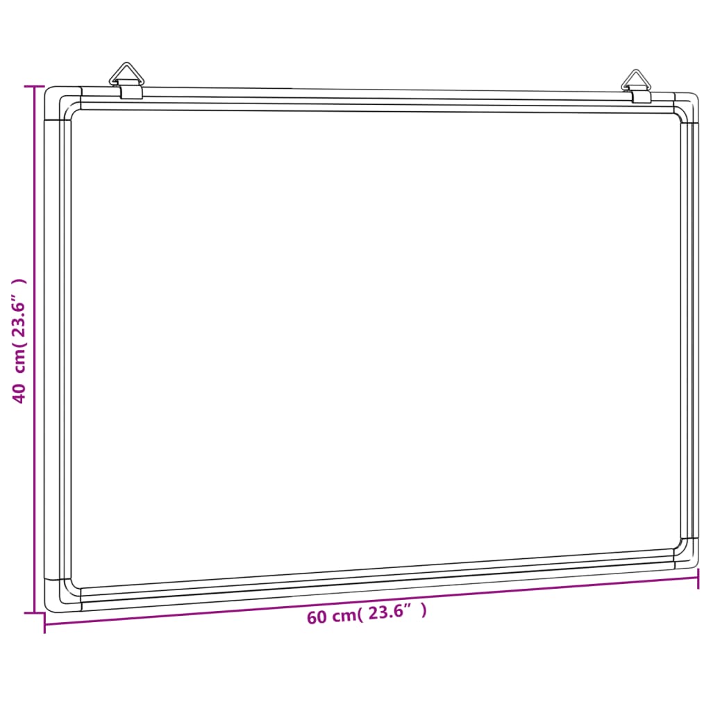 magnetisk whiteboard 60x40x1,7 cm aluminium