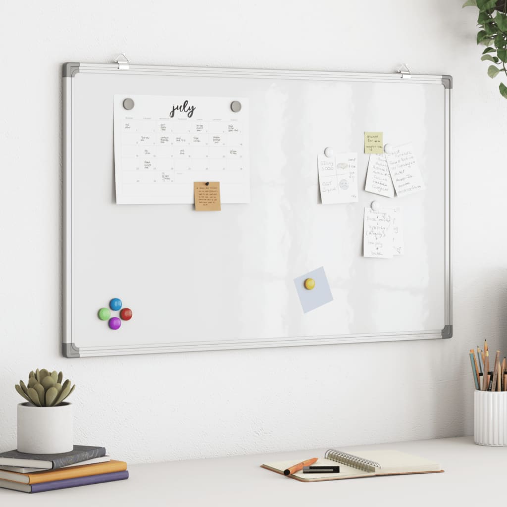 magnetisk whiteboard 80x50x1,7 cm aluminium
