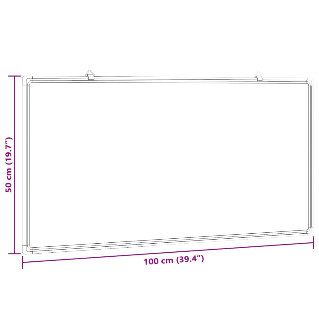 magnetisk whiteboard 100x50x1,7 cm aluminium
