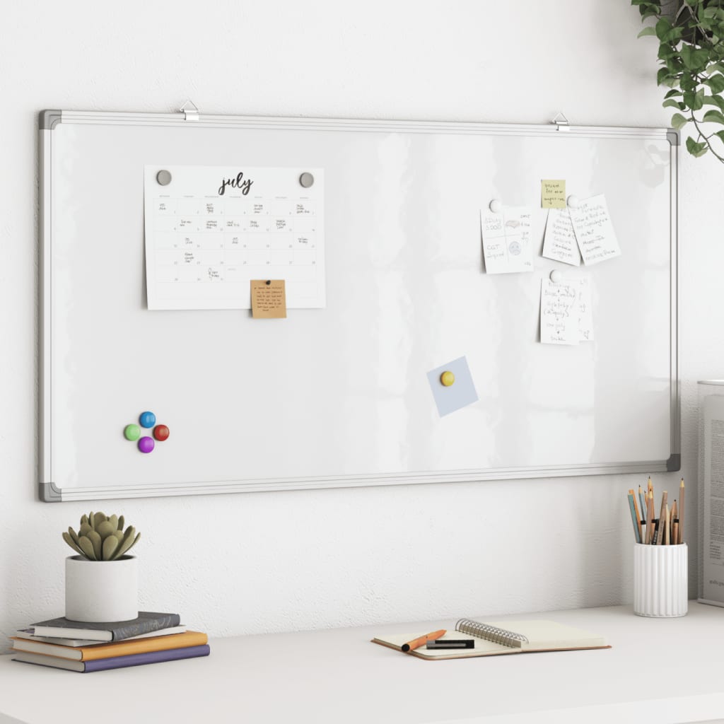 magnetisk whiteboard 100x50x1,7 cm aluminium