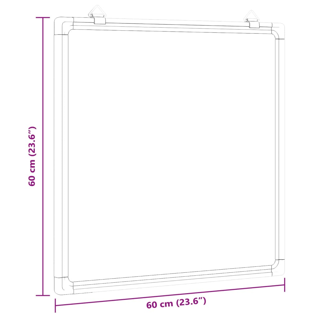 magnetisk whiteboard 60x60x1,7 cm aluminium