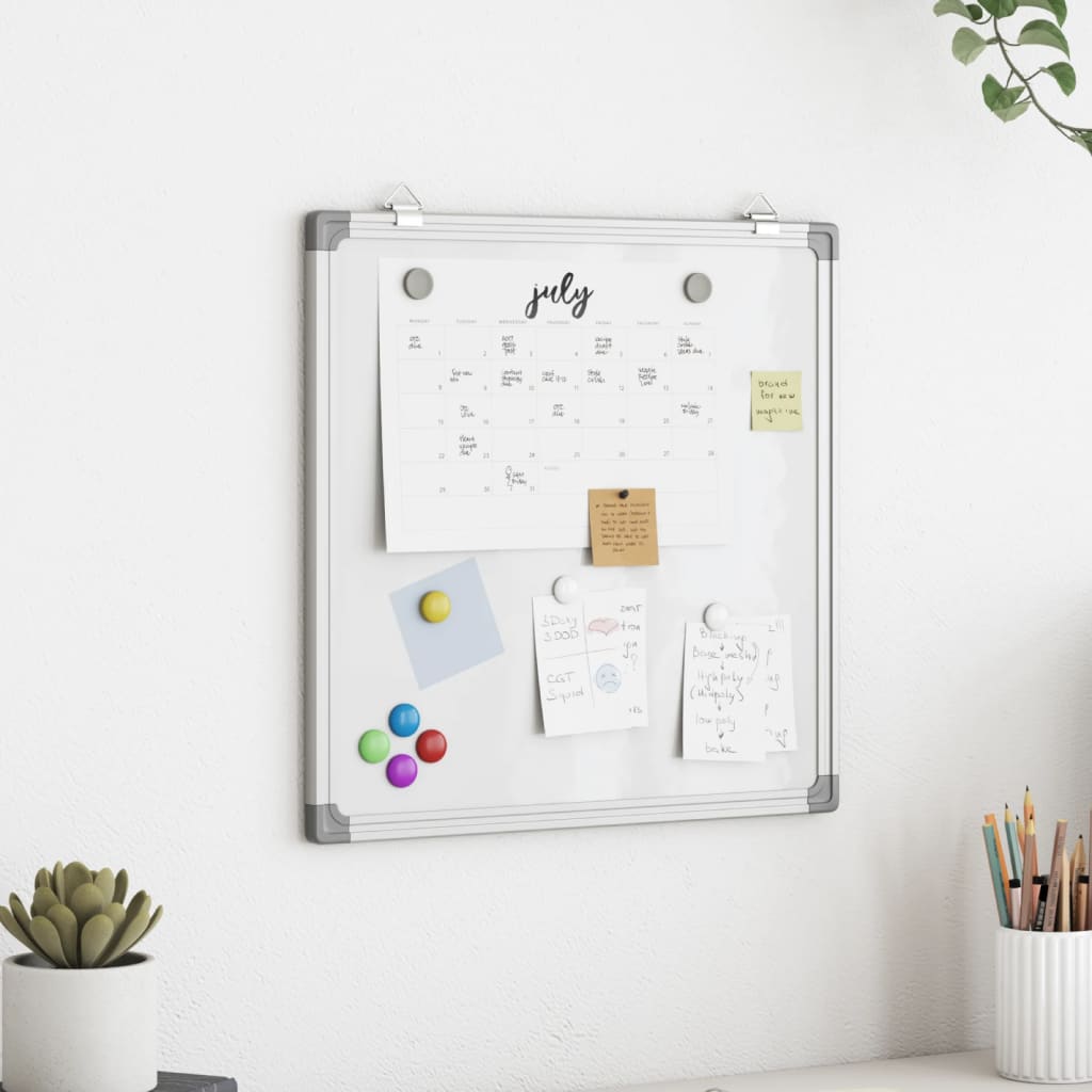 magnetisk whiteboard 60x60x1,7 cm aluminium