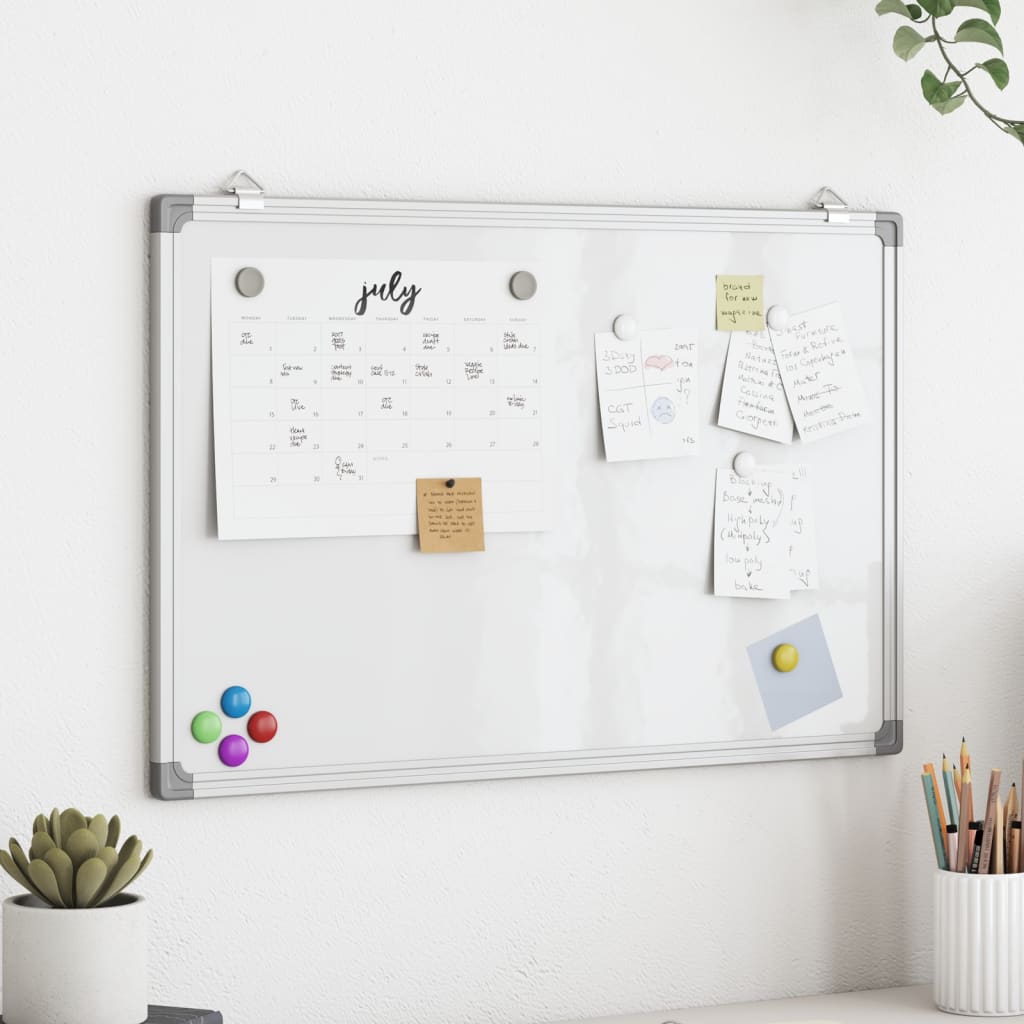 magnetisk whiteboard 80x60x1,7 cm aluminium