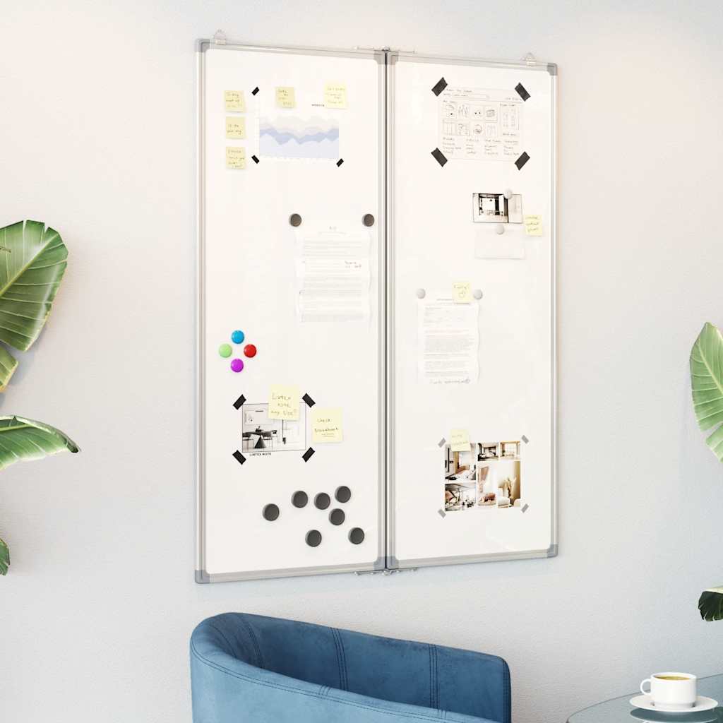 magnetisk whiteboard 80x100x1,7 cm foldbart aluminium