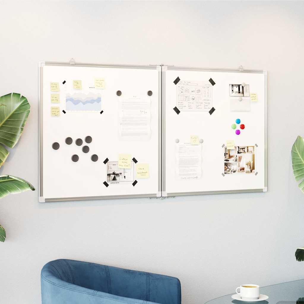 magnetisk whiteboard 120x60x1,7 cm foldbart aluminium