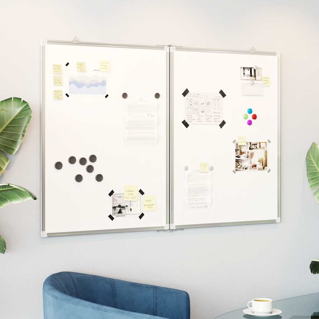 magnetisk whiteboard 120x80x1,7 cm foldbart aluminium