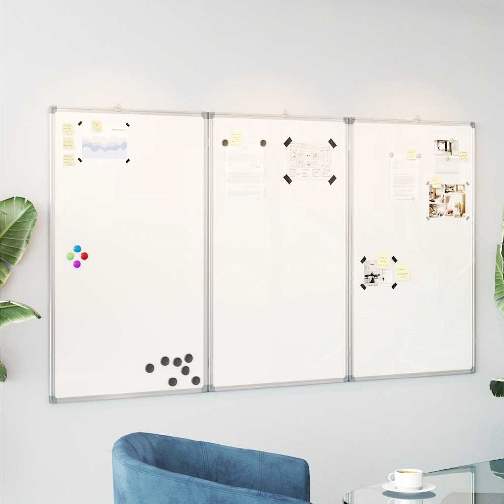 magnetisk whiteboard 180x100x1,7 cm foldbart aluminium
