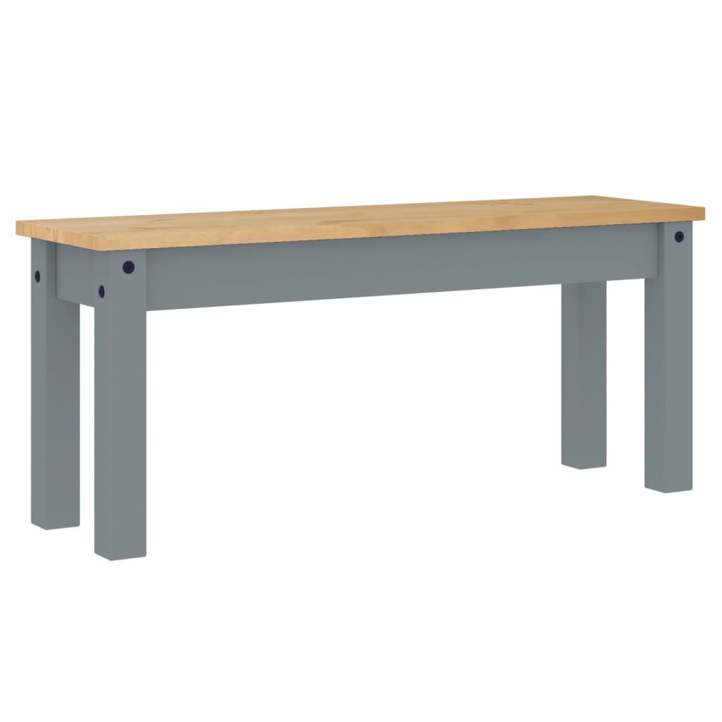 spisebordsbænk PANAMA 105x30x45 cm massivt fyrretræ grå