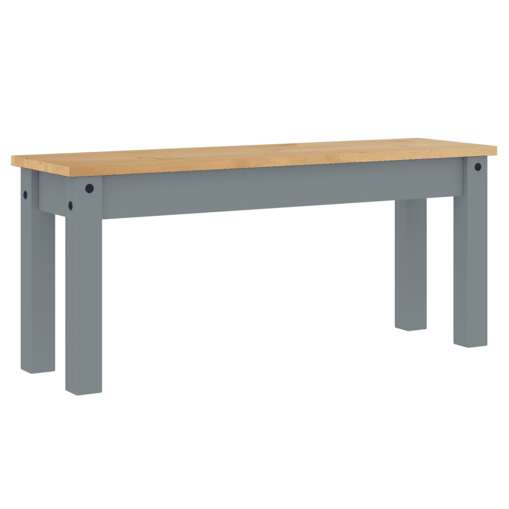 spisebordsbænk PANAMA 105x30x45 cm massivt fyrretræ grå