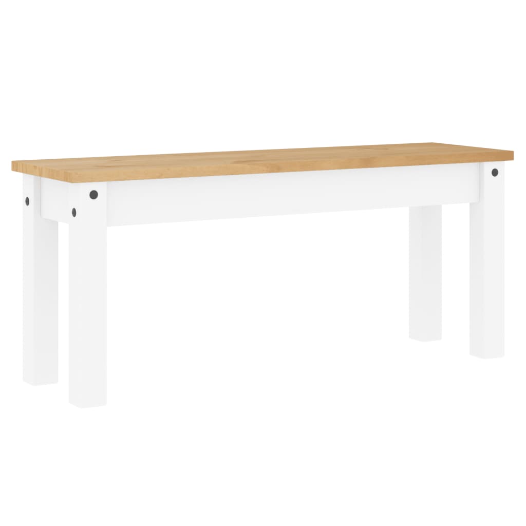 spisebordsbænk PANAMA 105x30x45 cm massivt fyrretræ hvid