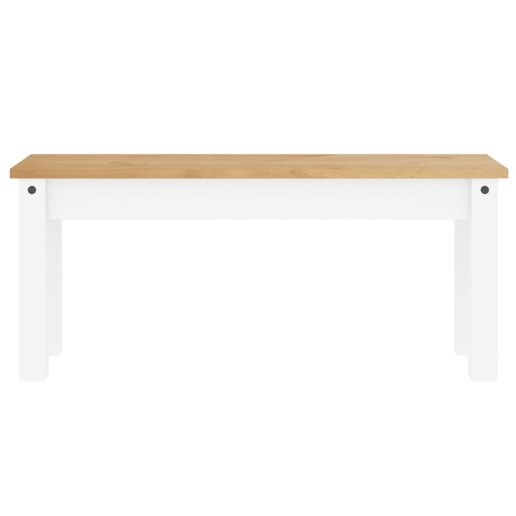 spisebordsbænk PANAMA 105x30x45 cm massivt fyrretræ hvid