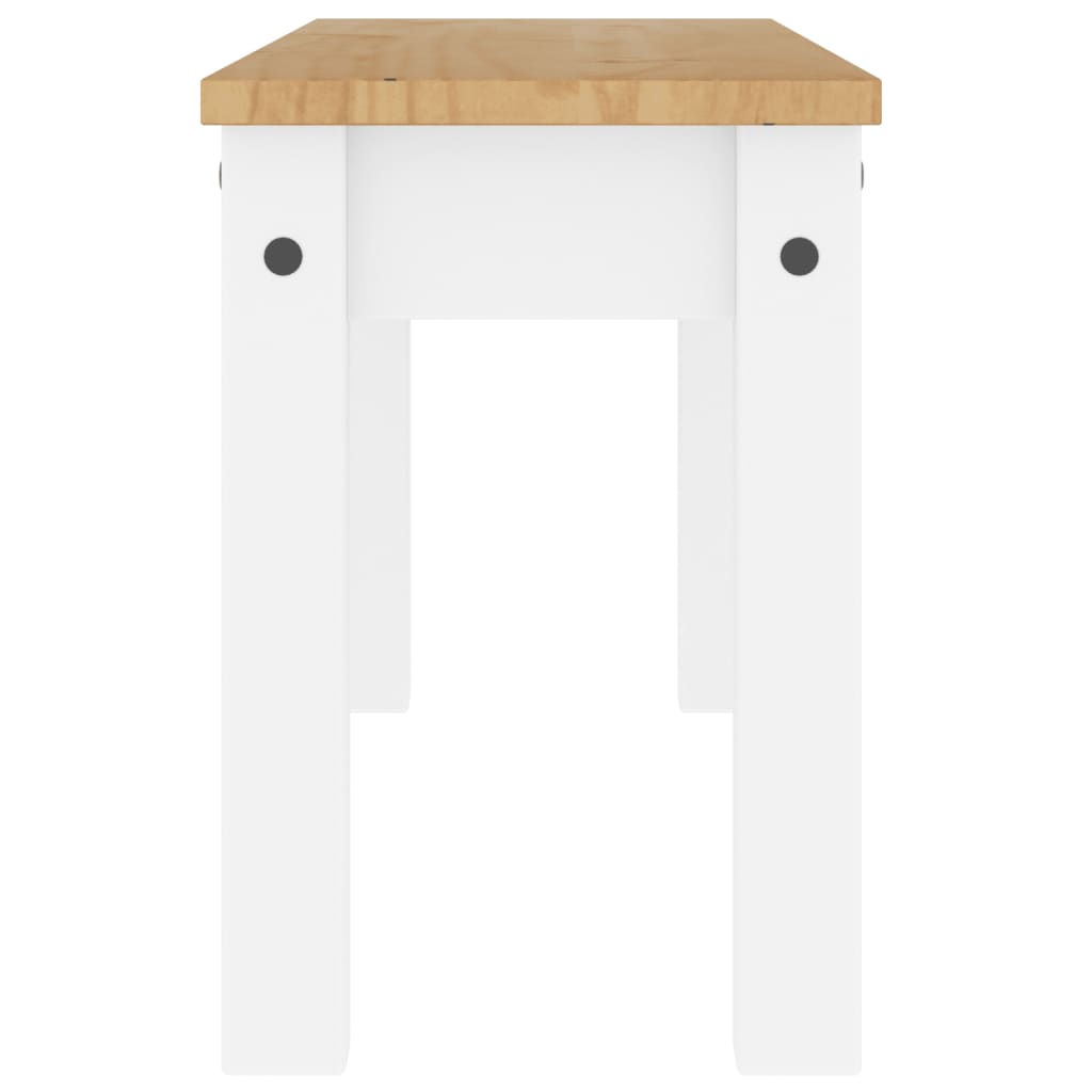 spisebordsbænk PANAMA 105x30x45 cm massivt fyrretræ hvid