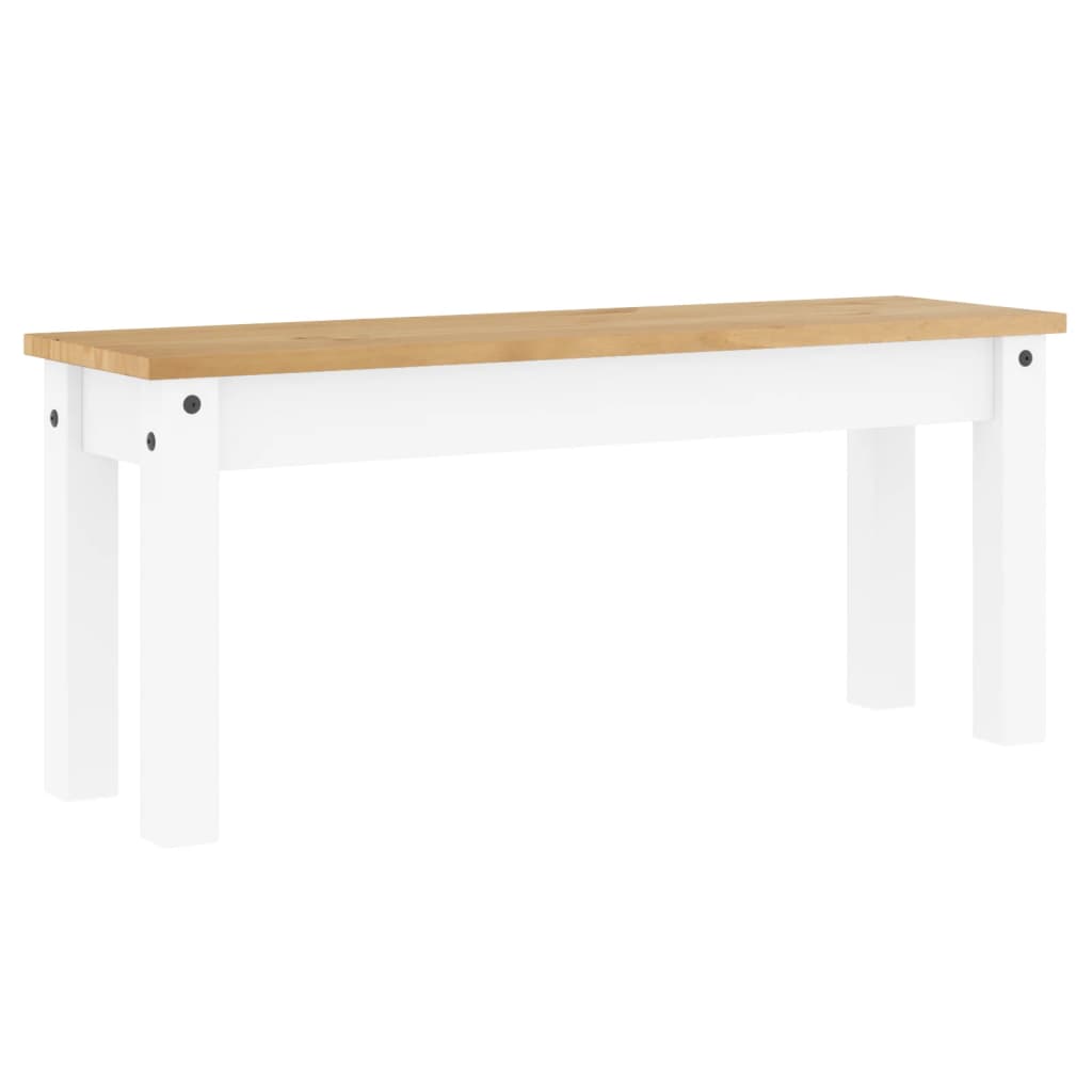 spisebordsbænk PANAMA 105x30x45 cm massivt fyrretræ hvid