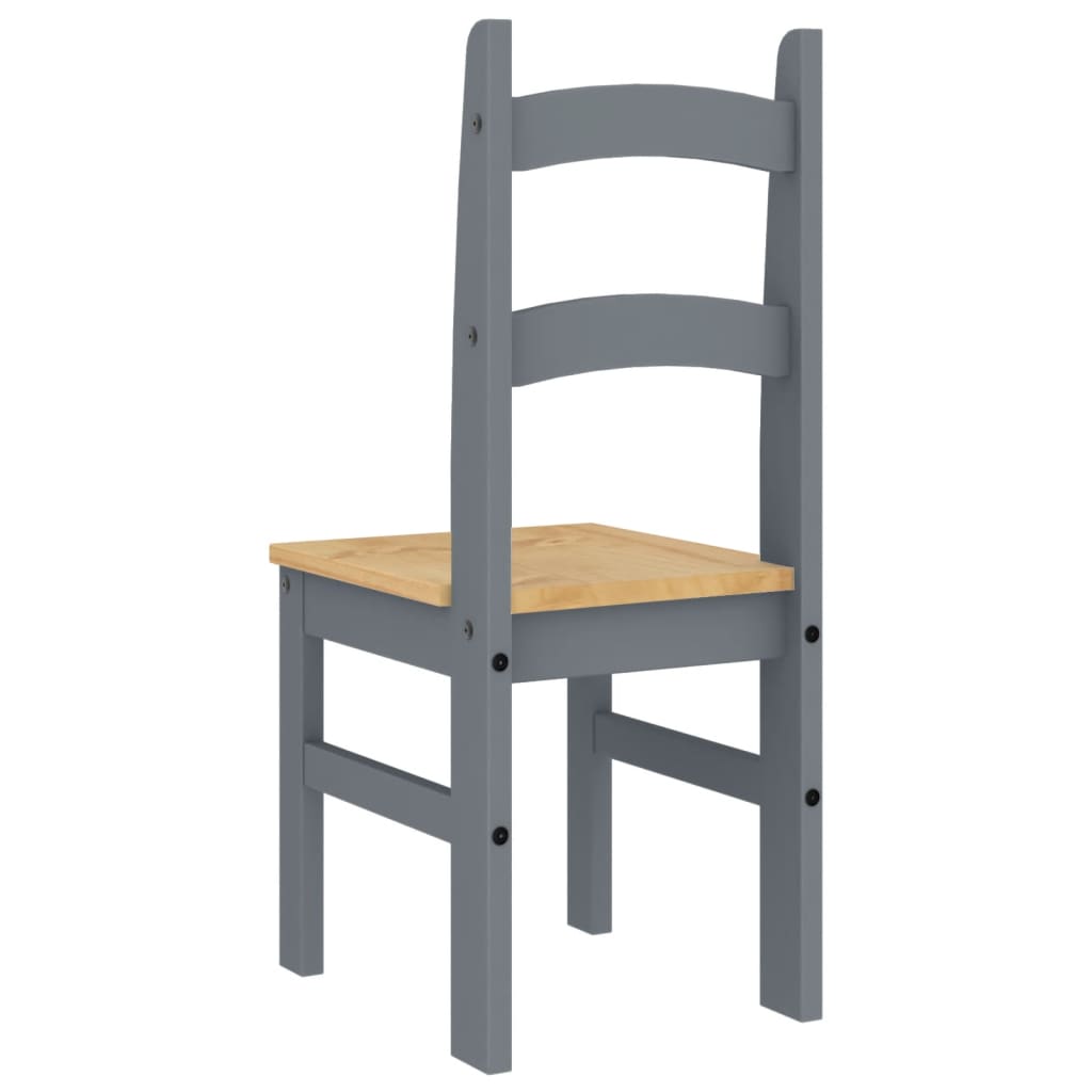 spisebordsstole 2 stk. 40x46x99 cm massivt fyrretræ grå