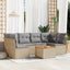 sofasæt til haven 7 dele med hynder polyrattan beige