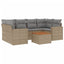 sofasæt til haven 7 dele med hynder polyrattan beige