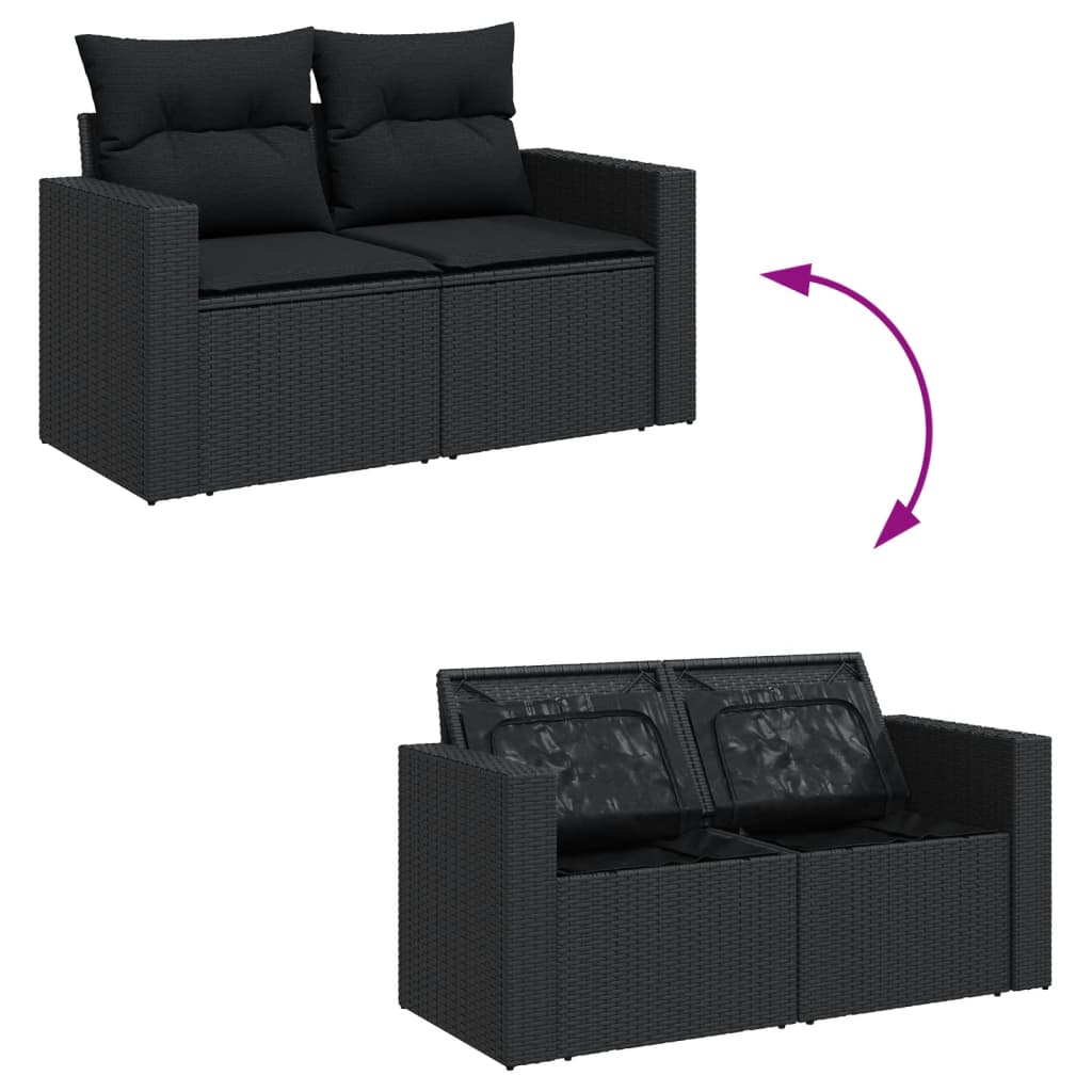 sofasæt til haven 12 dele med hynder polyrattan sort