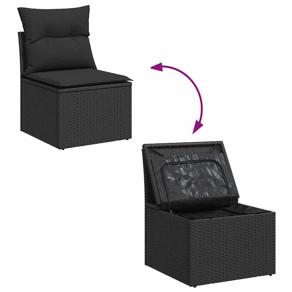 sofasæt til haven 12 dele med hynder polyrattan sort