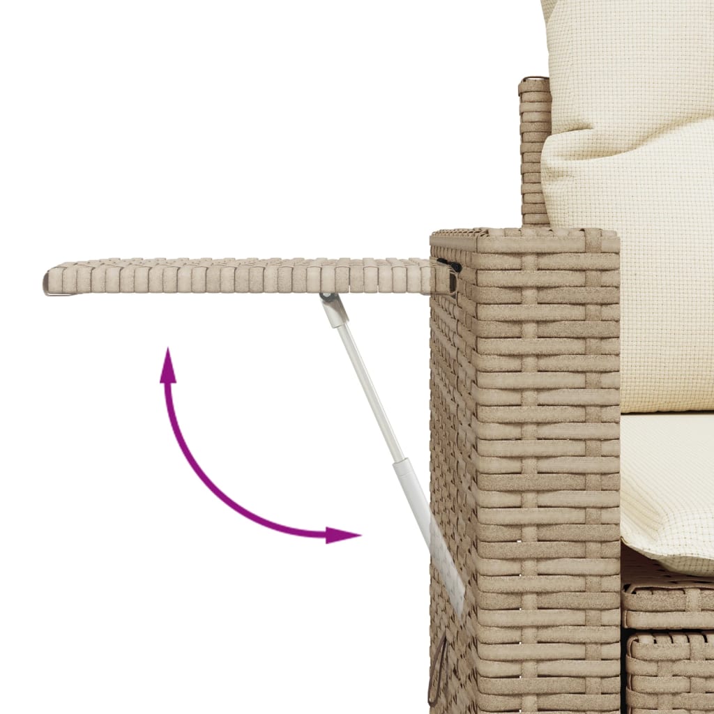sofasæt til haven 9 dele med hynder polyrattan beige
