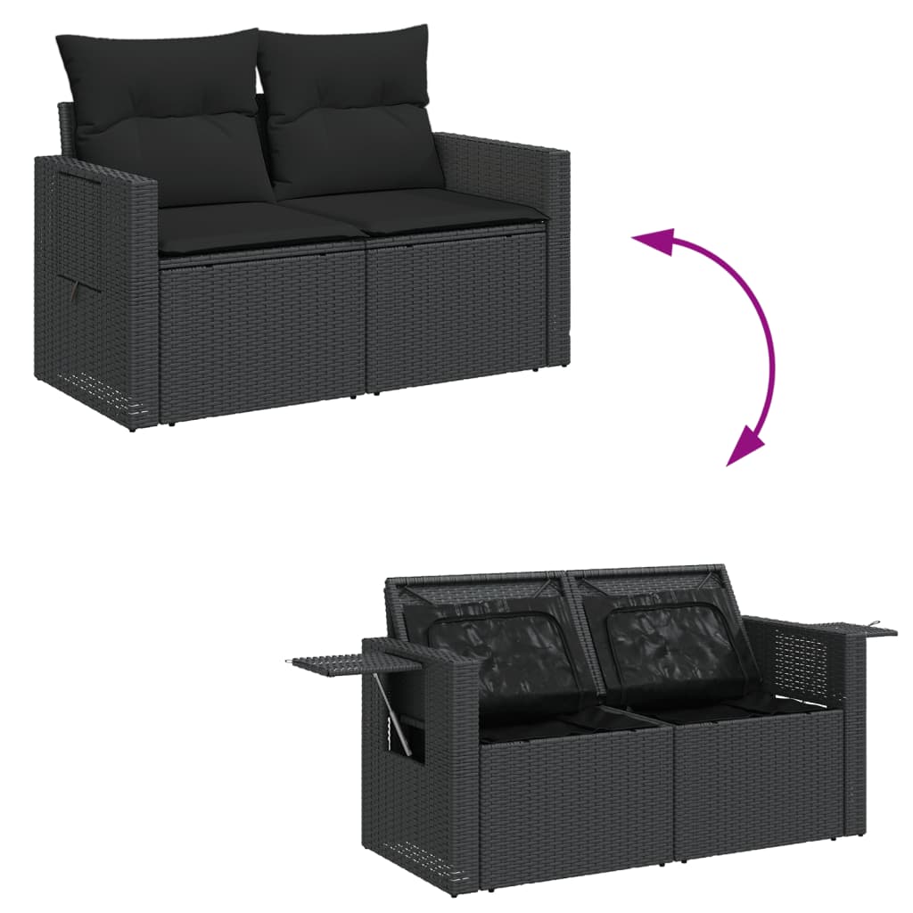 sofasæt til haven 12 dele med hynder polyrattan sort