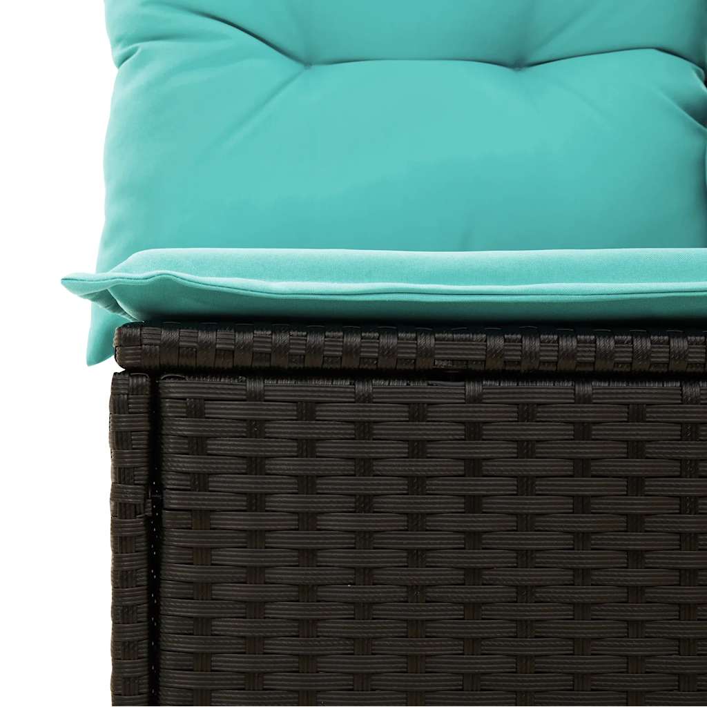 havesofasæt med 9 dele og hynder sort polyrattan
