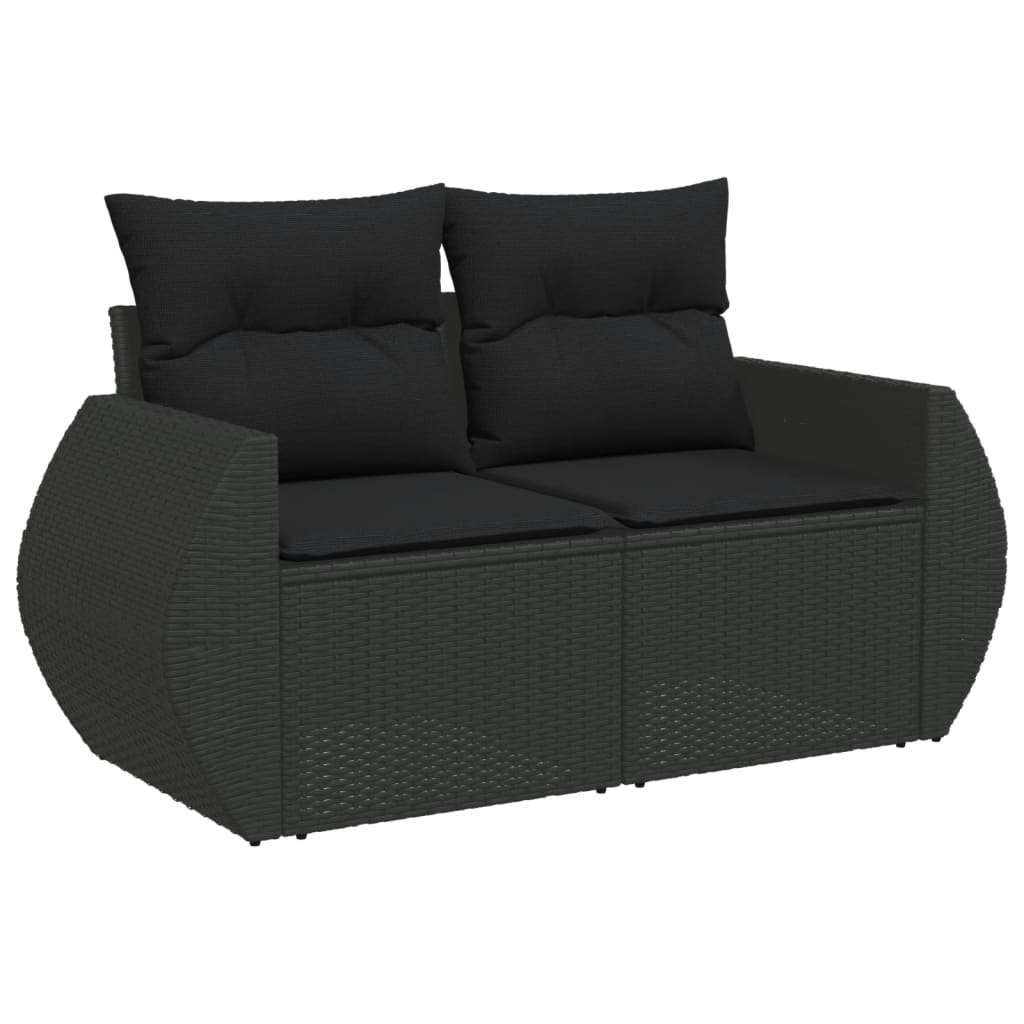 sofasæt til haven 8 dele med hynder polyrattan sort