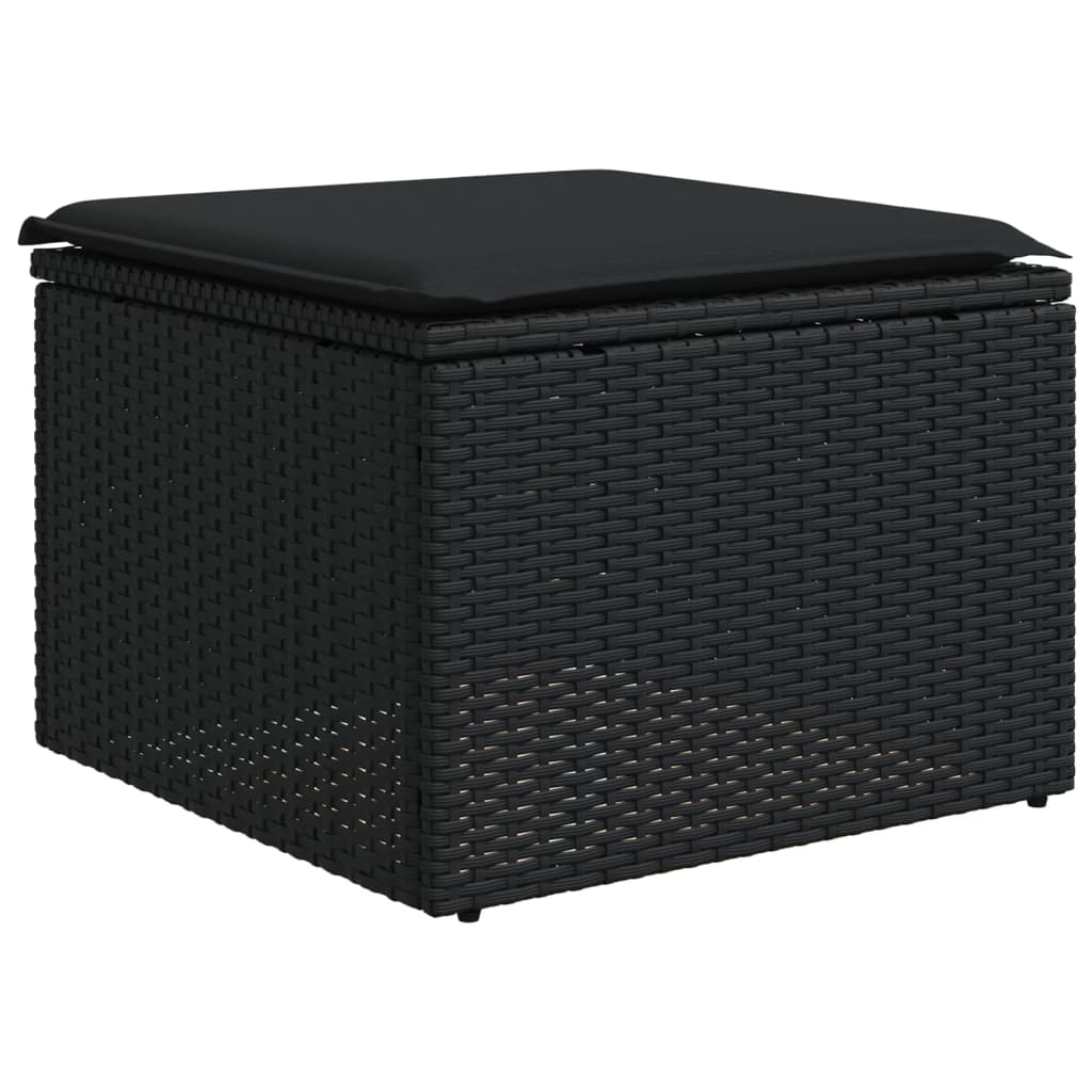 sofasæt til haven 8 dele med hynder polyrattan sort