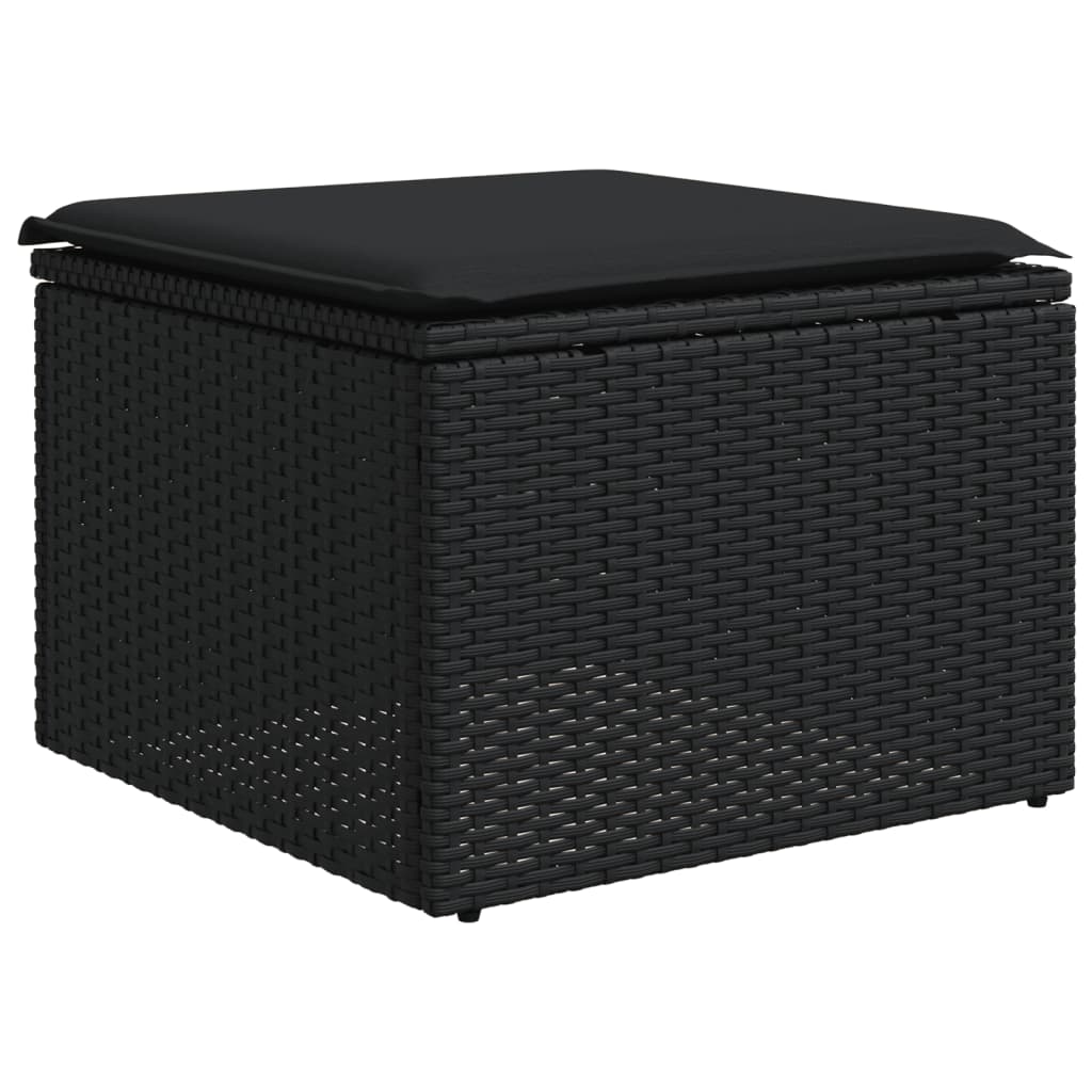 sofasæt til haven 9 dele med hynder polyrattan sort