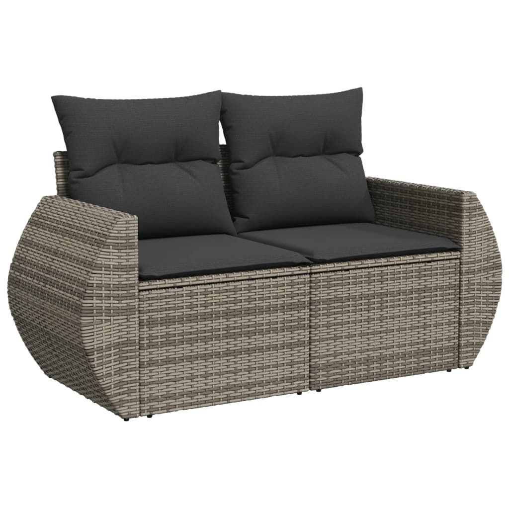 sofasæt til haven 10 dele med hynder polyrattan grå