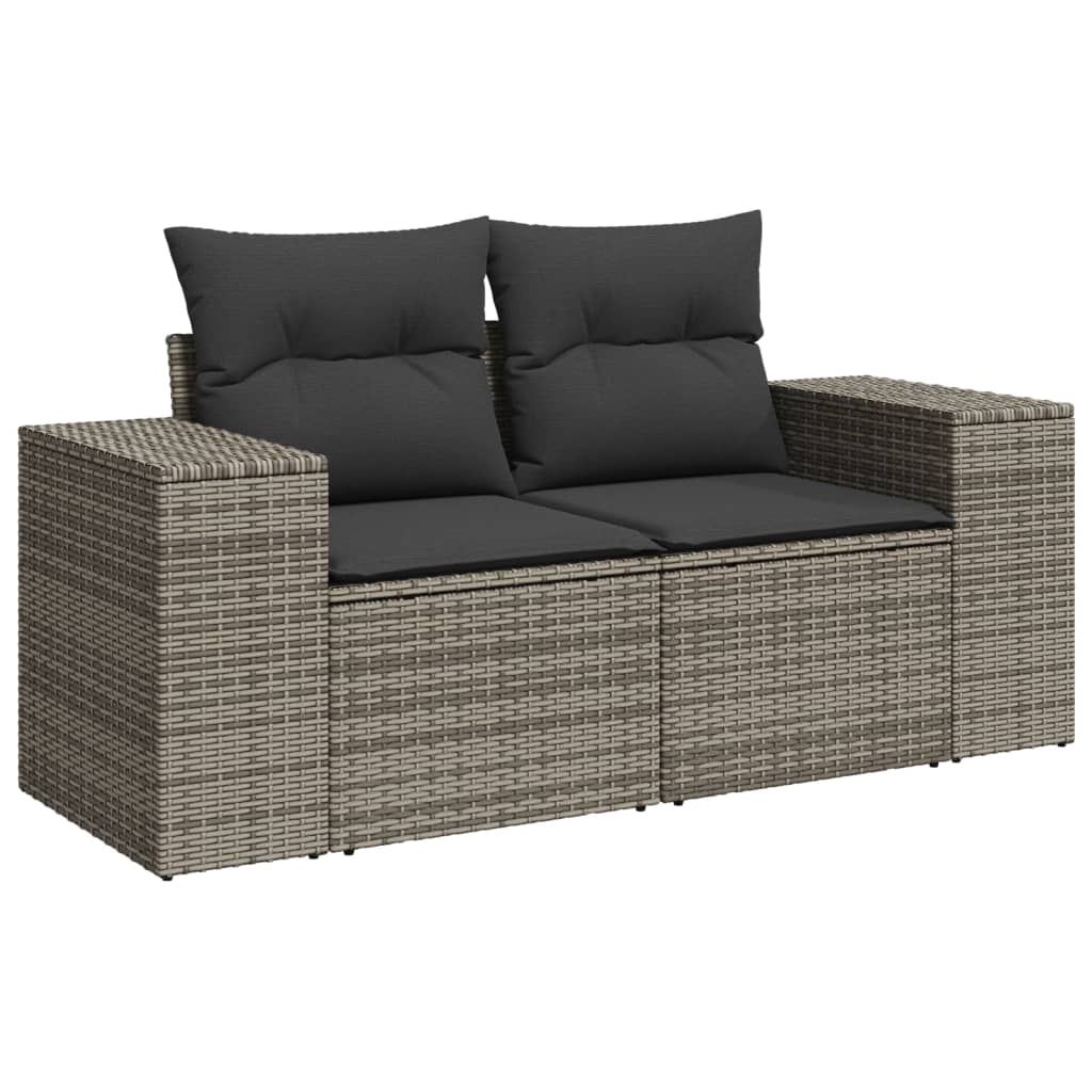 sofasæt til haven 9 dele med hynder polyrattan grå