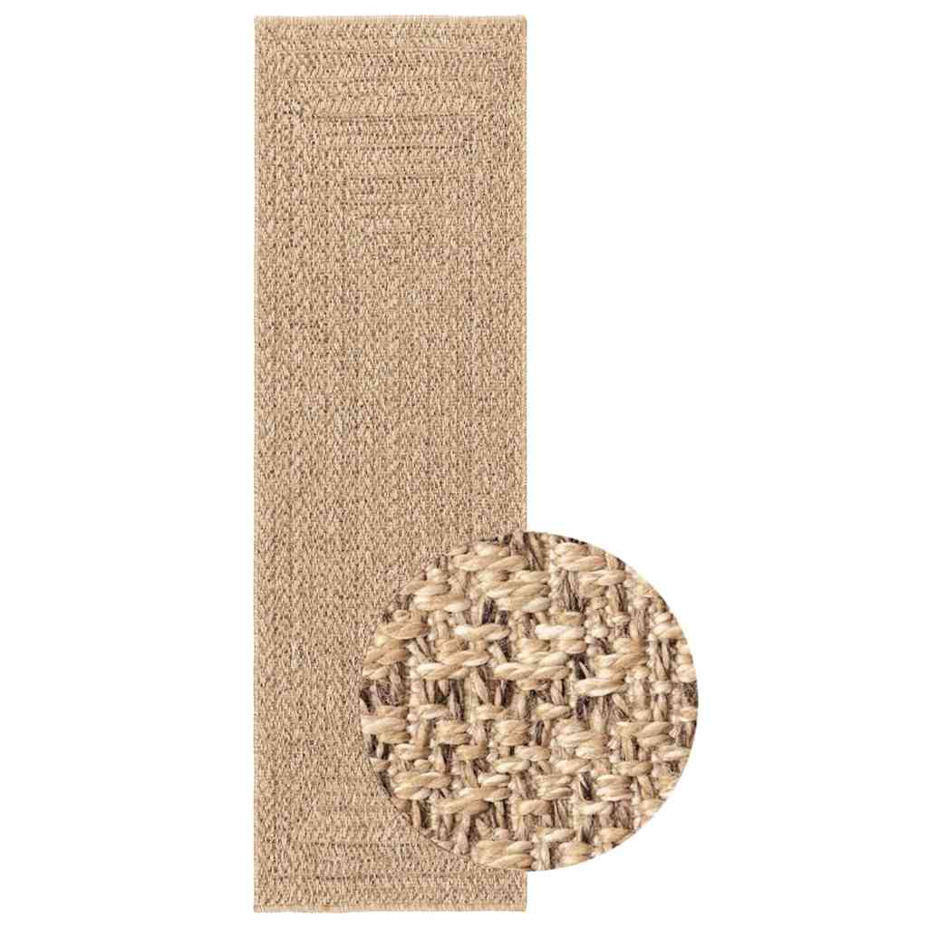 gulvtæppe ZIZUR 80x250 cm jute-look indendørs og udendørs