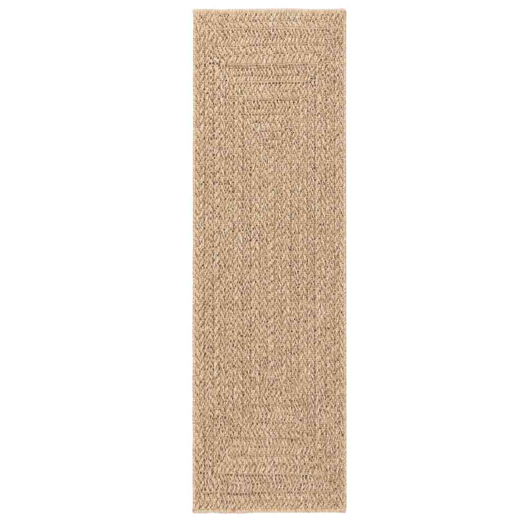 gulvtæppe ZIZUR 80x250 cm jute-look indendørs og udendørs