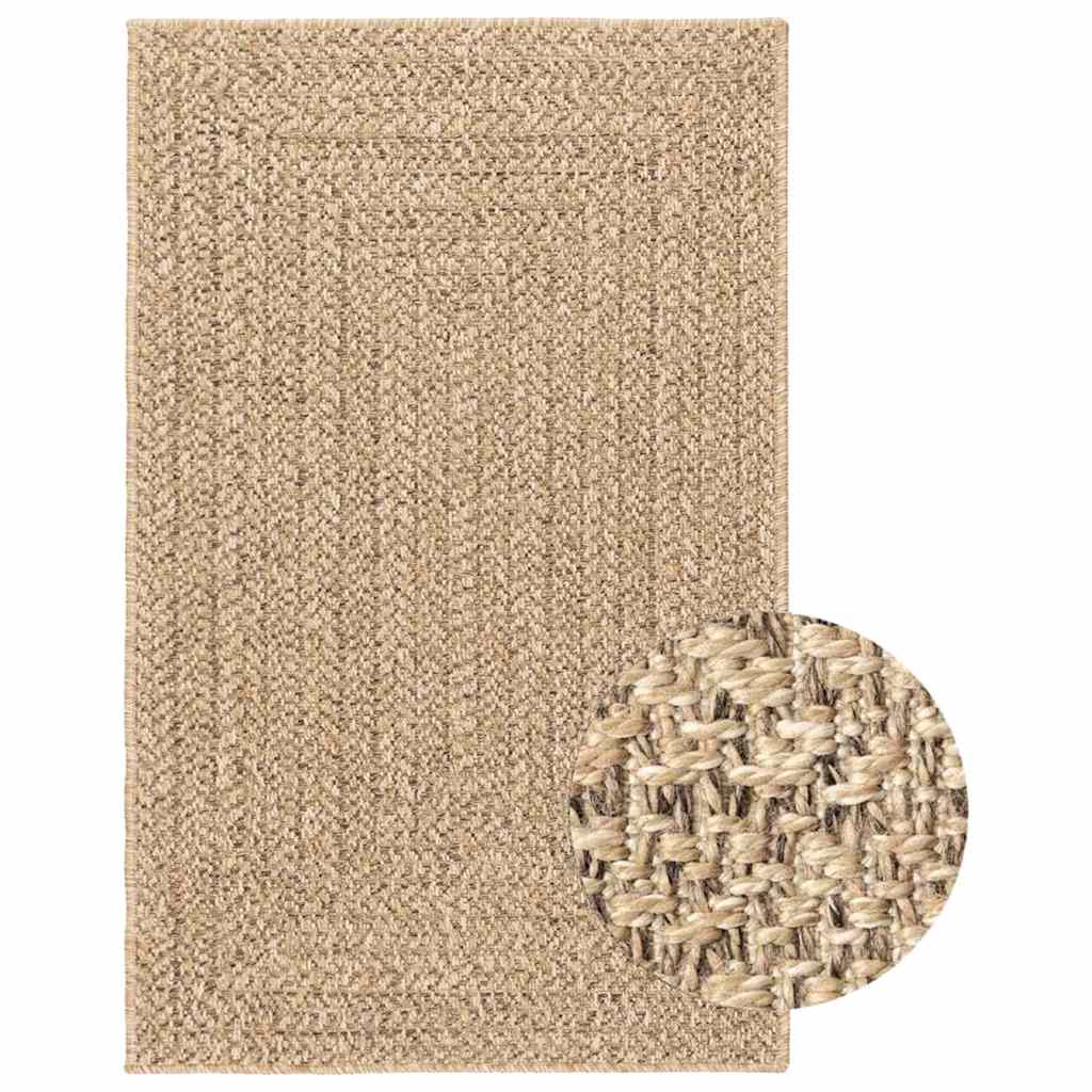 gulvtæppe ZIZUR 240x340 cm jute-look indendørs og udendørs