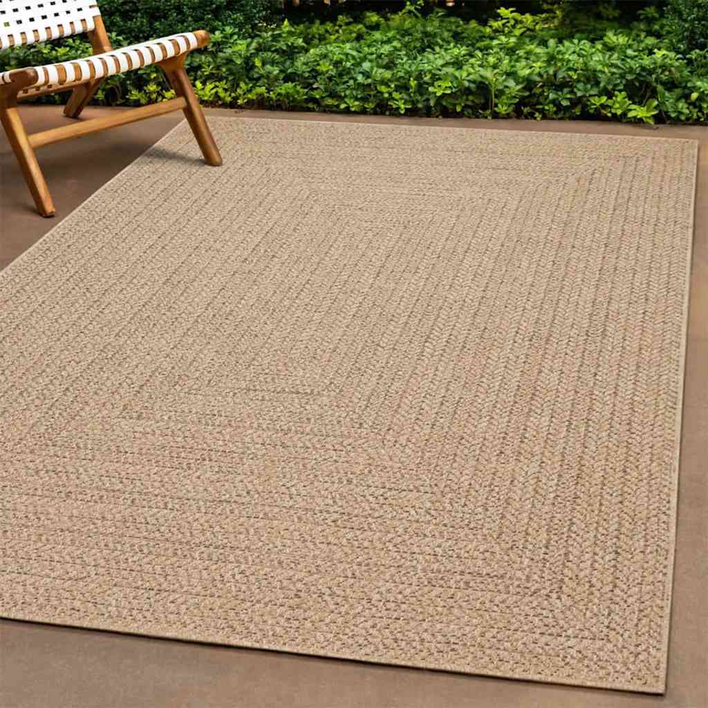 gulvtæppe ZIZUR 240x340 cm jute-look indendørs og udendørs