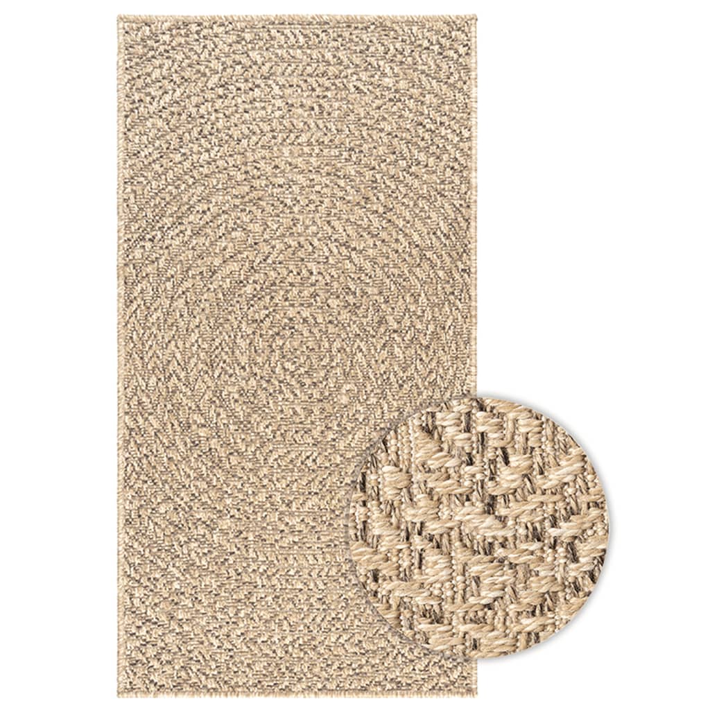 gulvtæppe ZIZUR 60x110 cm jute-look indendørs og udendørs
