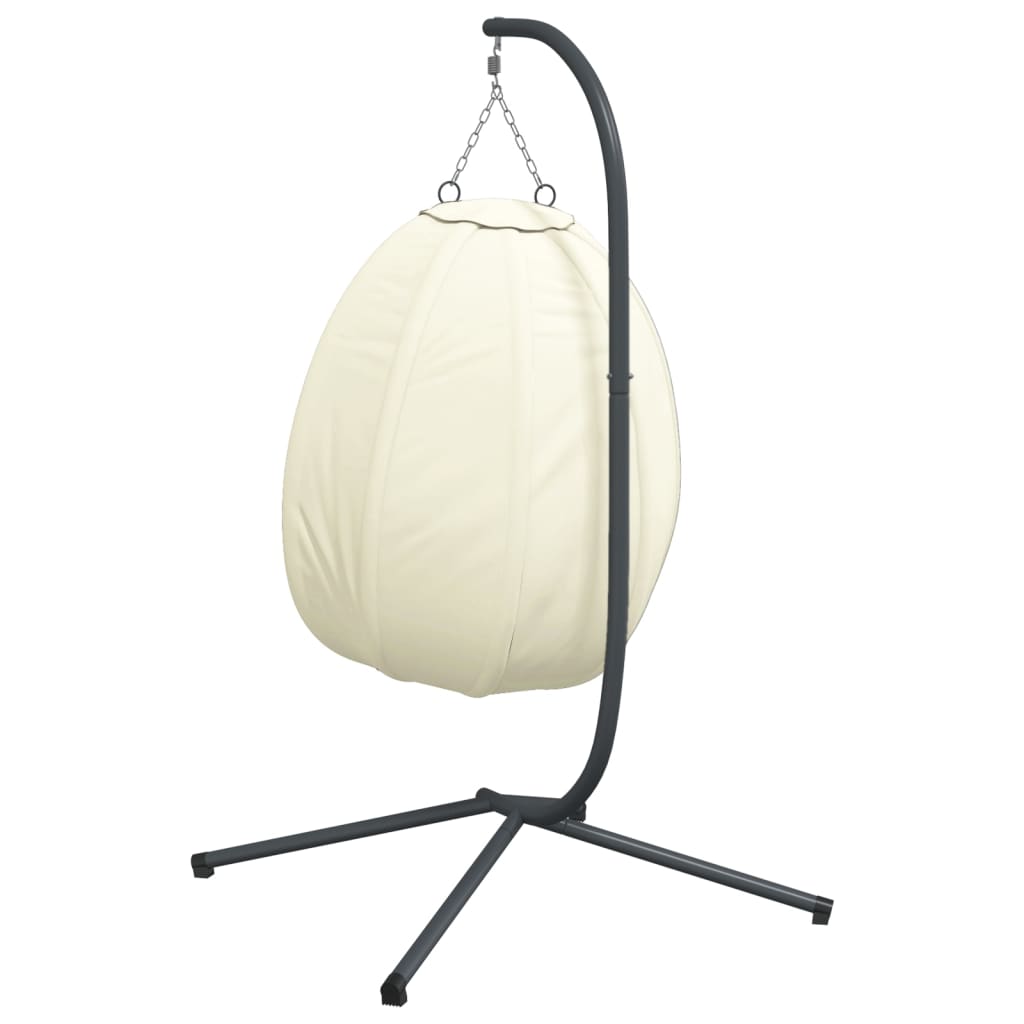hængestol på stativ stof og stål beige