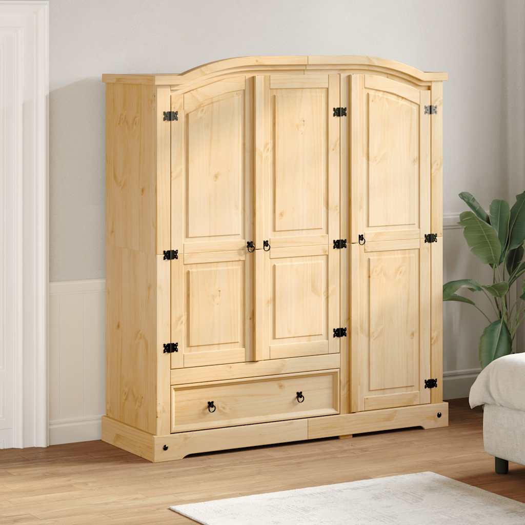 klædeskab Corona 151,5x52x170 cm massivt fyrretræ