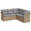 sofasæt til haven 5 dele med hynder polyrattan beige