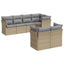 sofasæt til haven 7 dele med hynder polyrattan beige