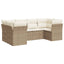 sofasæt til haven 6 dele med hynder polyrattan beige