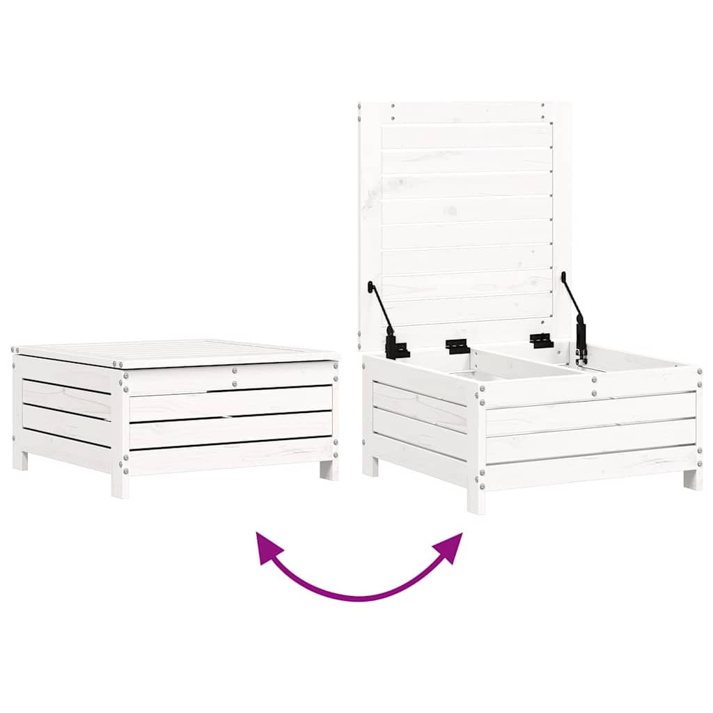 sofasæt til haven 7 dele massivt fyrretræ hvid