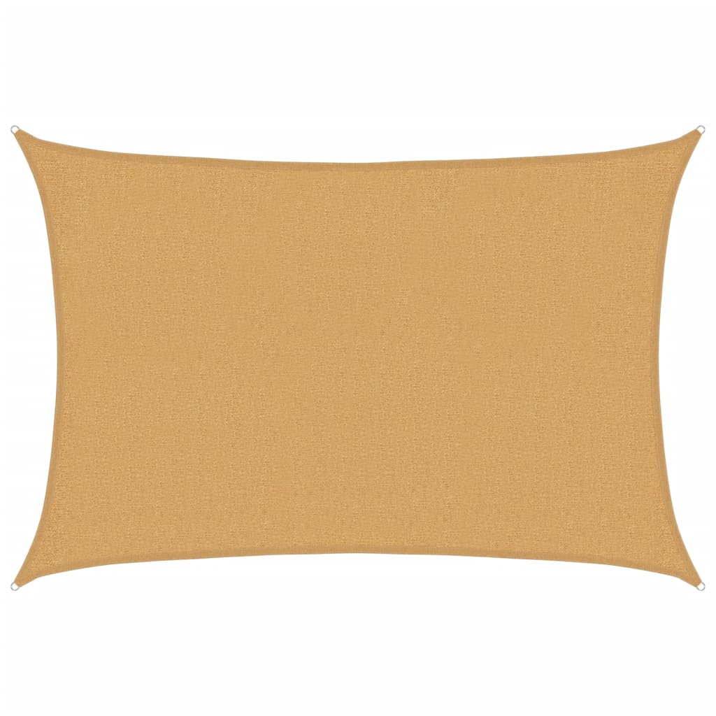 solsejl 2x2,5 m 160 g/m² HDPE rektangulær sandfarvet