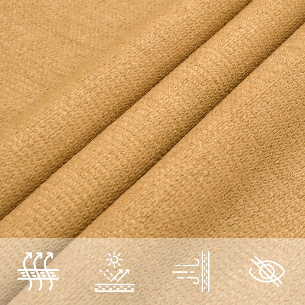 solsejl 2x4 m 160 g/m² HDPE rektangulær sandfarvet