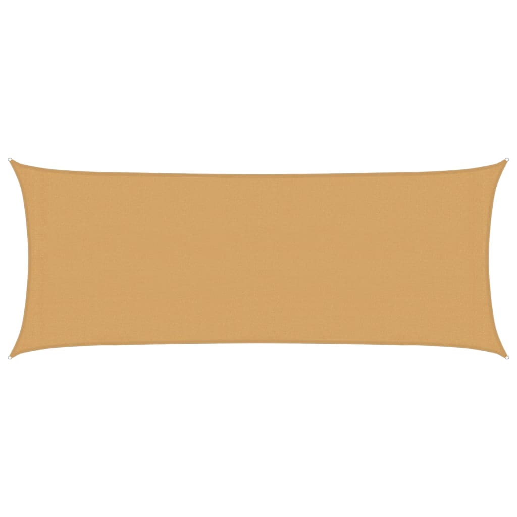 solsejl 2x4,5 m 160 g/m² HDPE rektangulær sandfarvet