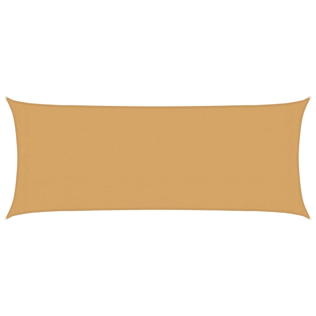 solsejl 2x5 m 160 g/m² HDPE rektangulær sandfarvet