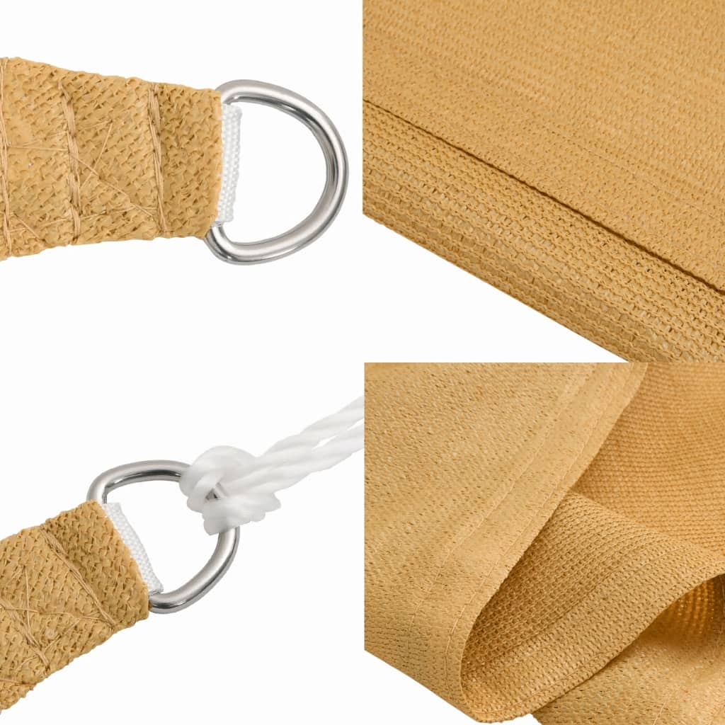 solsejl 2,5x4,5 m 160 g/m² HDPE rektangulær sandfarvet