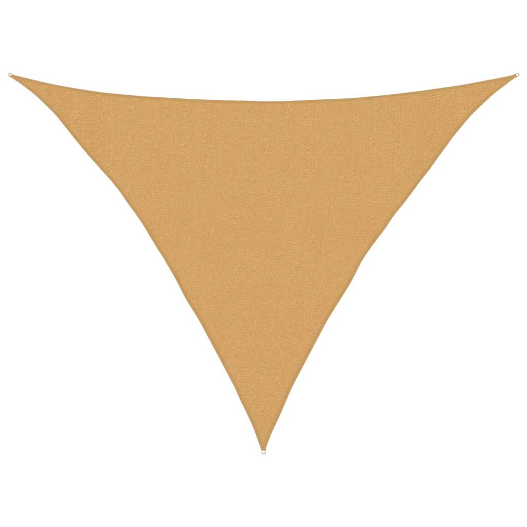 solsejl 3x3x4,2 m 160 g/m² trekantet HDPE sandfarvet