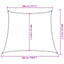 solsejl 4/5x4 m 160 g/m² HDPE trapezformet lysegrå