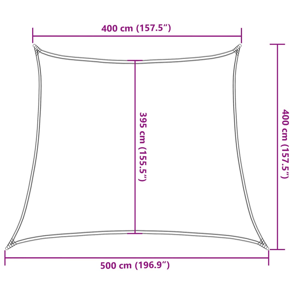 solsejl 4/5x4 m 160 g/m² HDPE trapezformet lysegrå