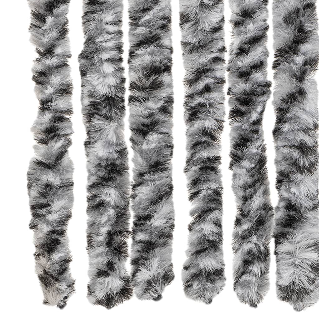 flueforhæng 1118x220 cm chenille grå og sort-hvid